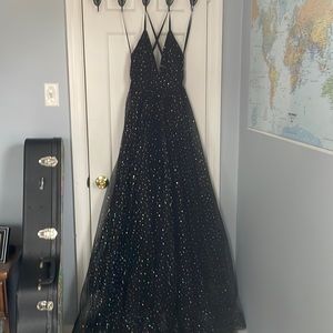 WINDSOR Black Prom Ball Gown with Sequins